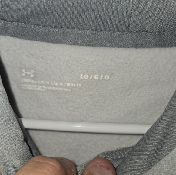 Under Armor Gray embrossed hoodie Large - Picture 7 of 12